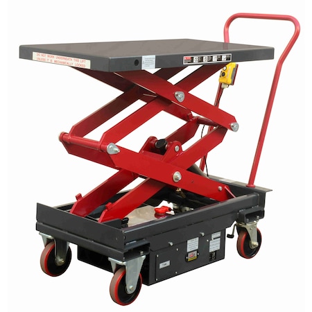 Pake Handling Tools DC Powered Double Scissor Lift Table, 2000 lb., 39-3/4'' x 20-1/2'', 19-1/2''-57'' Height PAKLT10